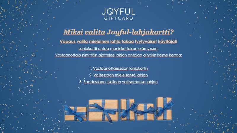 Joyful lahjakortti (painatuksella) - Avecor Oy - Liikelahjat ja markkinointituotteet yrityksille