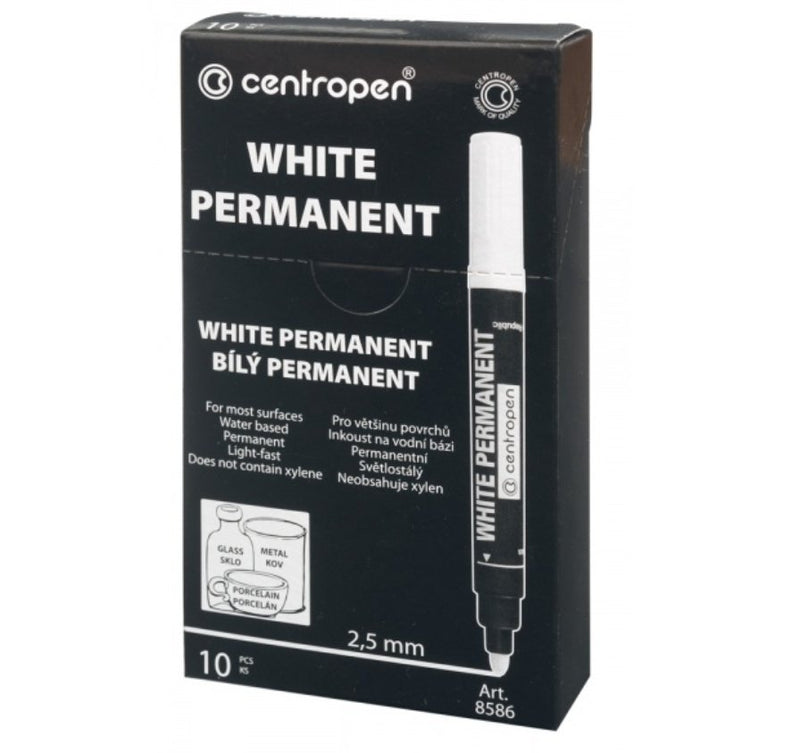 Centropen permanent -huopakynä (2,5 mm – valkoinen) - Avecor Oy - Liikelahjat ja markkinointituotteet yrityksille