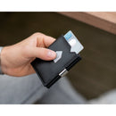 Exentri Lompakko (nahkaa/ruostumatonta terästä – RFID-suojattu – painatuksella) - Avecor Oy - Liikelahjat ja markkinointituotteet yrityksille