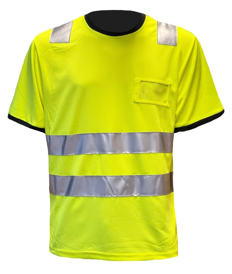 Huomio-T-paita (keltainen – joustavilla heijastimilla) - Avecor Oy - Liikelahjat ja markkinointituotteet yrityksille