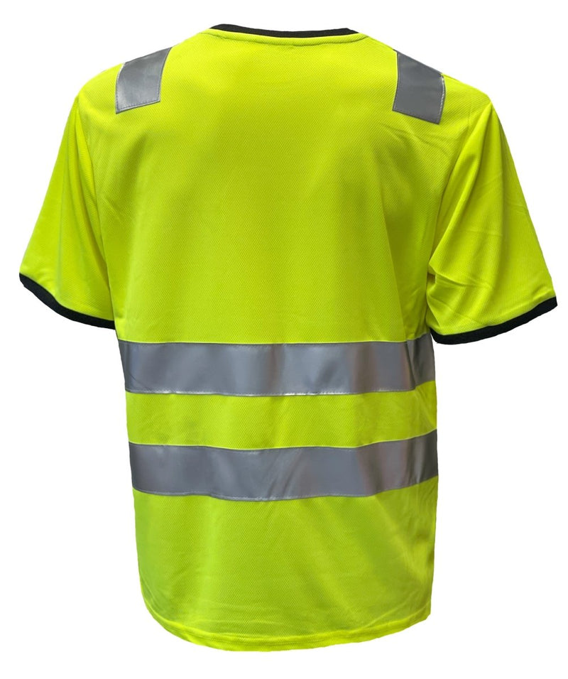Huomio-T-paita (keltainen – joustavilla heijastimilla) - Avecor Oy - Liikelahjat ja markkinointituotteet yrityksille