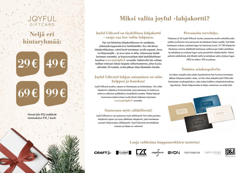 Joyful lahjakortti (painatuksella) - Avecor Oy - Liikelahjat ja markkinointituotteet yrityksille