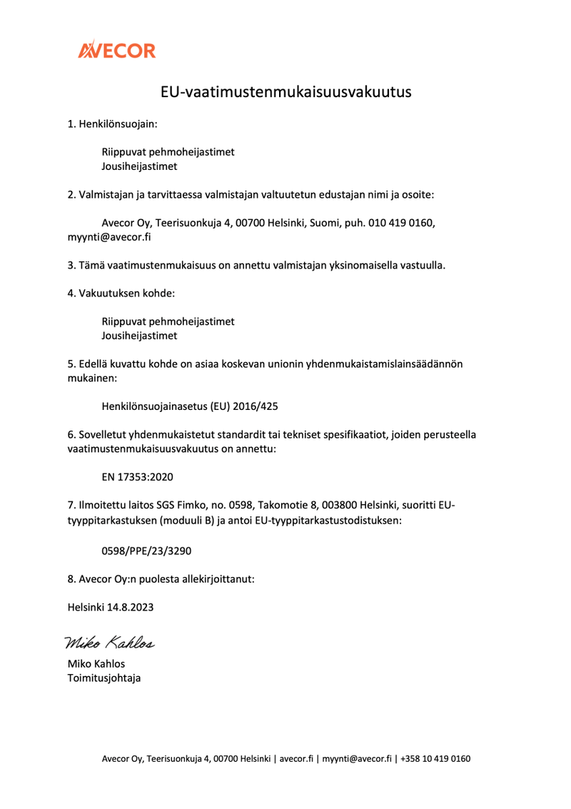 Kotimainen neon pehmoheijastin (erikoismuodot - painatuksella) - Avecor Oy - Liikelahjat ja markkinointituotteet yrityksille